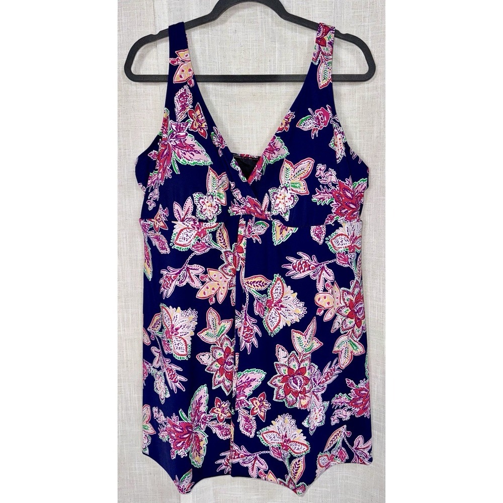 Swimsuits For All Women's Size 26 Plus One Piece Swimsuit Swim‎ Dress Flowers